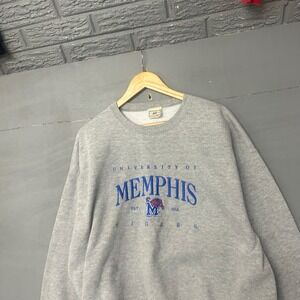 University of Memphis Tigers Crewneck Sweatshirt Lee Heavyweight Gray